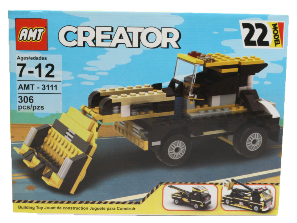 لگو ساختنی 306 تکه دارای 22 مدل ماشین های سنگین