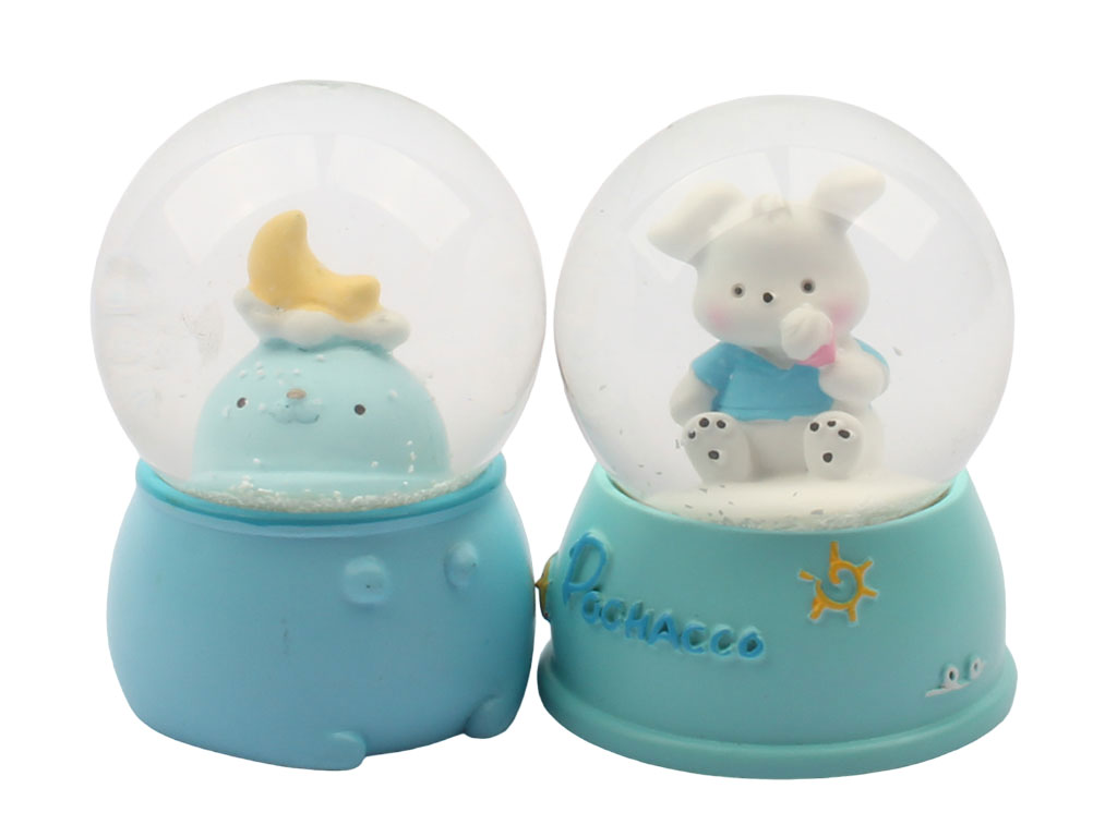 گوی شیشه ای چراغ دار طرح خرگوش و ماه سایز متوسط