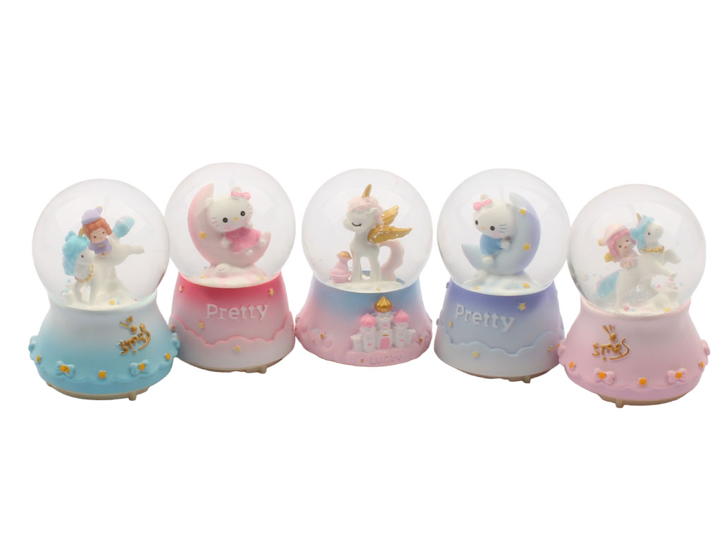 گوی شیشه ای موزیکال و چراغ دار دخترانه سایز بزرگ