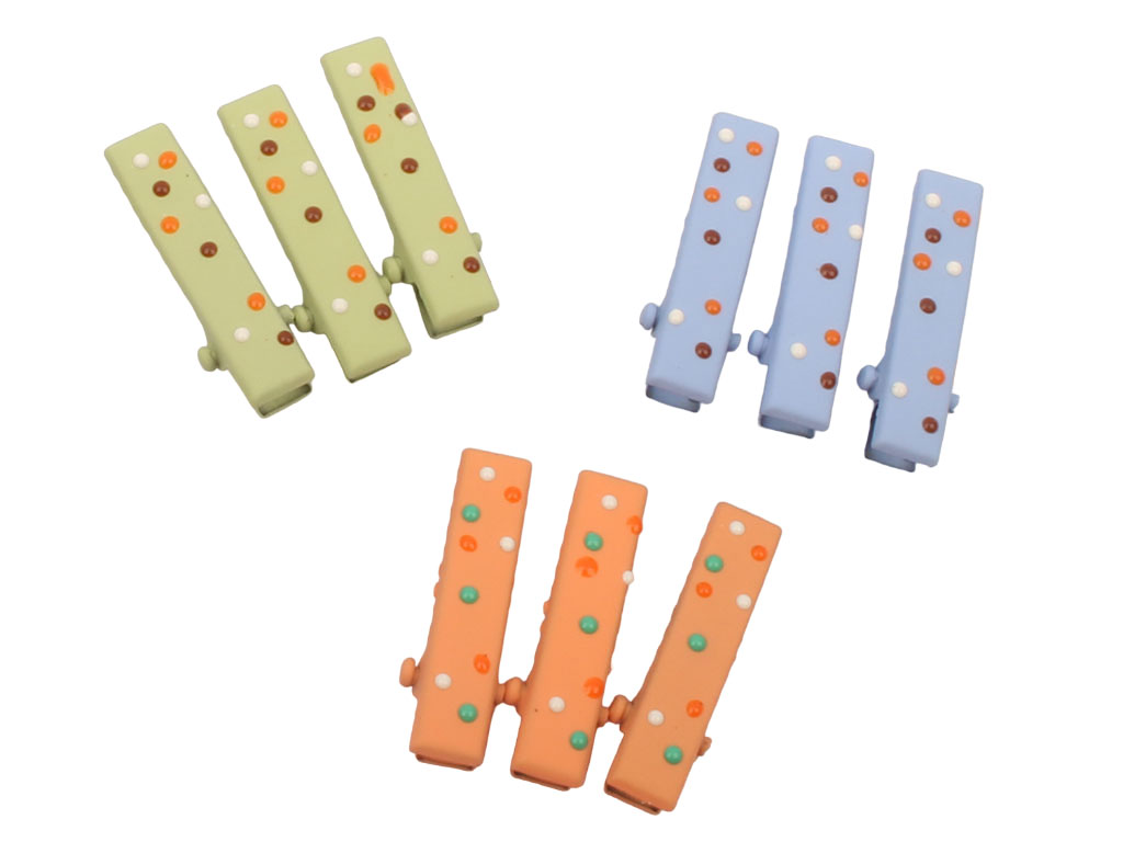 گل سر انبری فلزی خال دار سه عددی