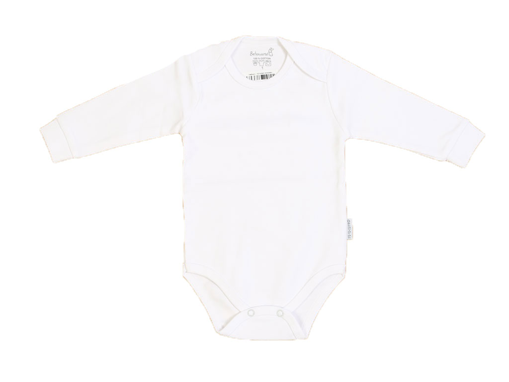 بادی آستین بلند نوزادی سفید رنگ به آوران Behavaran