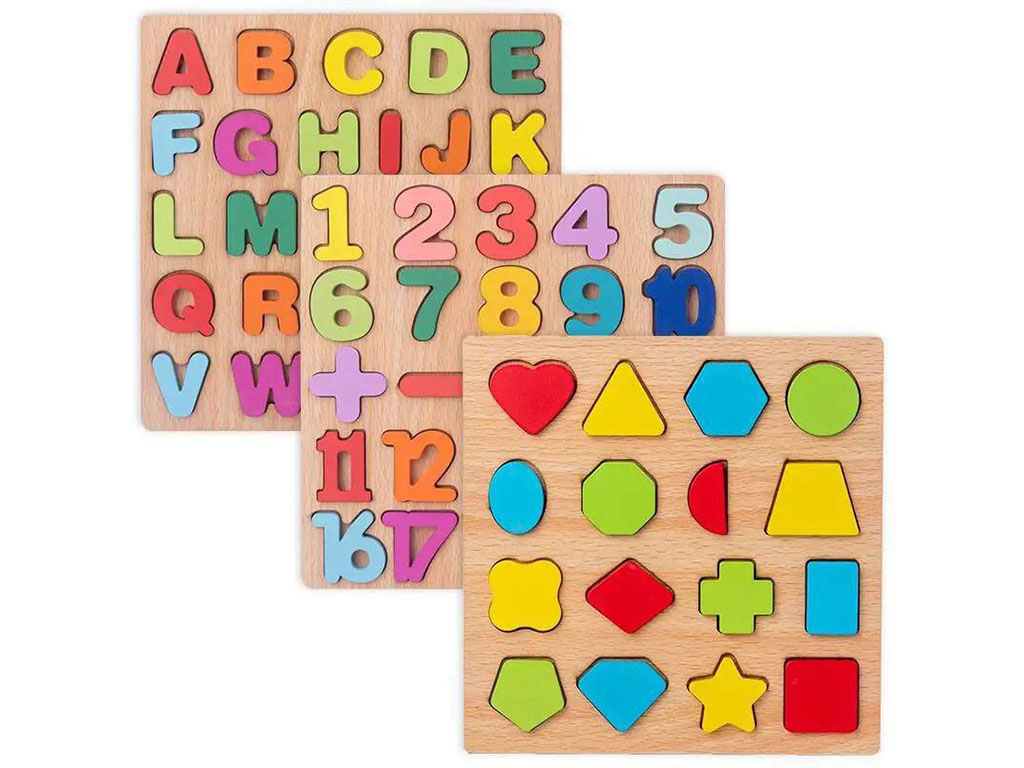 پازل برجسته جاگذاری اشکال طرح دار چوبی