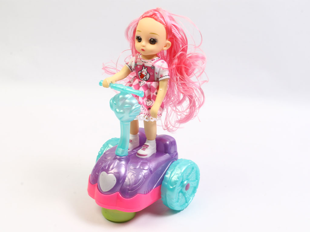 دختر اسکوتر سوار موزیکال و چراغ دار اسباب بازی