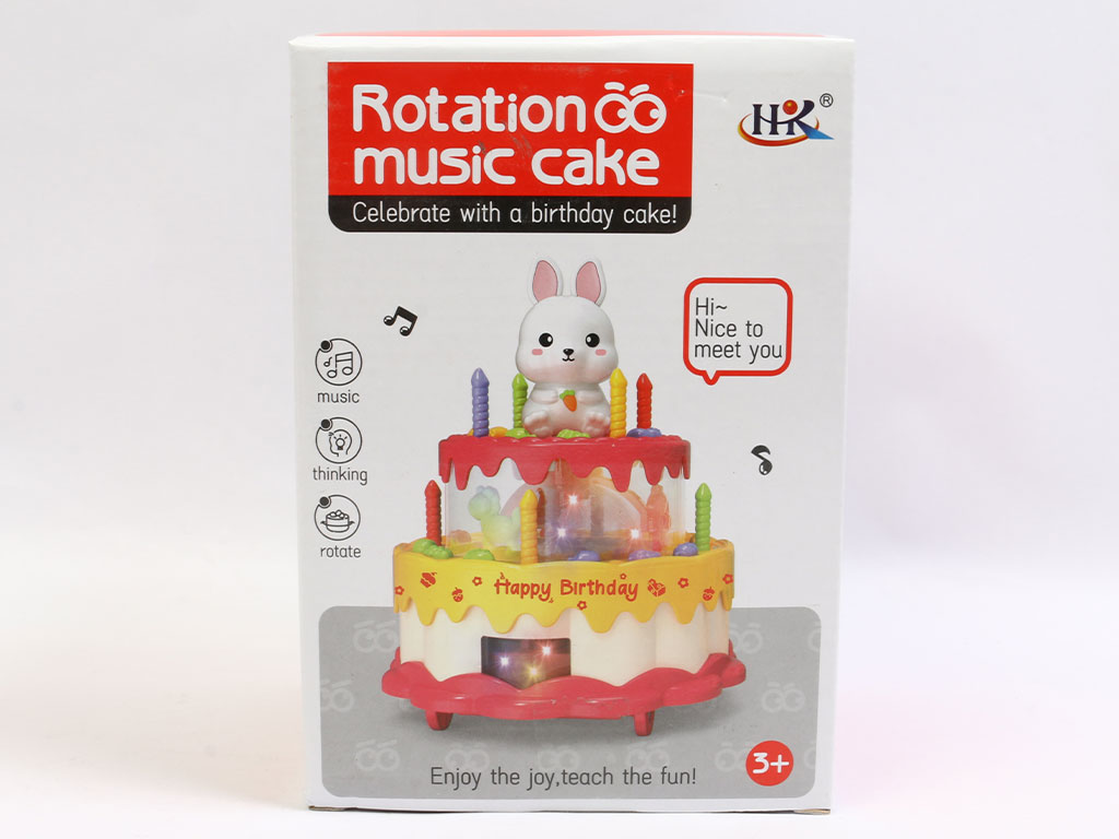 کیک تولد موزیکال و چراغ دار طرح خرگوش اسباب بازی