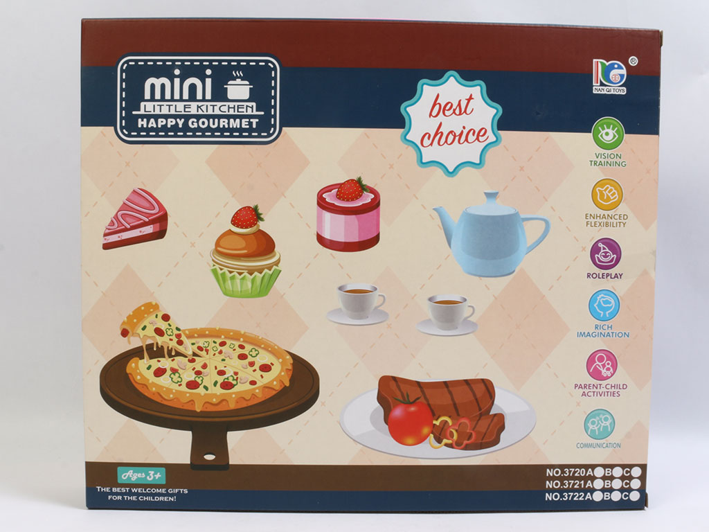 ست پیتزا به همراه خوراکی های متنوع و لوازم جانبی اسباب بازی (14 تکه)