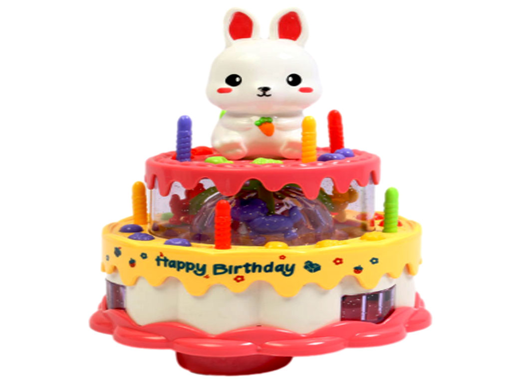 کیک تولد موزیکال و چراغ دار طرح خرگوش اسباب بازی
