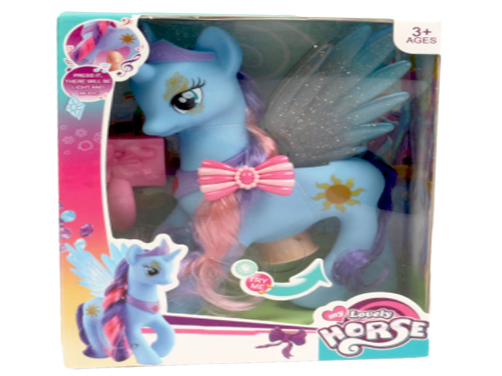 فیگور گوشتی موزیکال و چراغ دار اسب پونی اسباب بازی