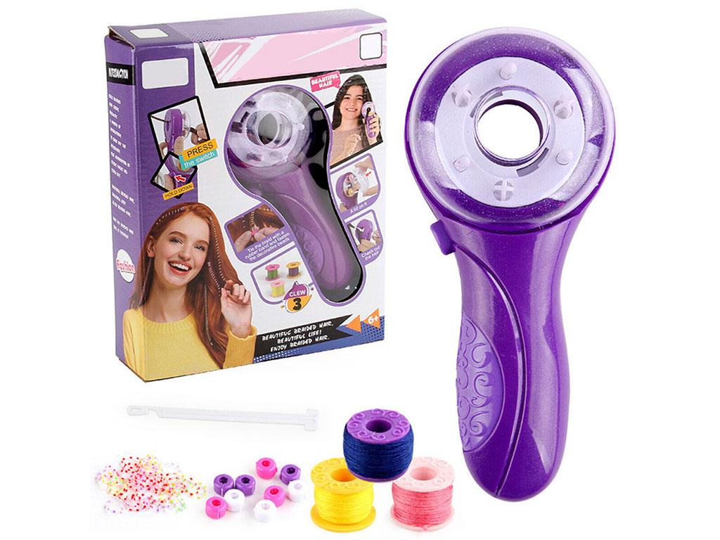 ست دستگاه بافت مو با نخ های رنگی اسباب بازی