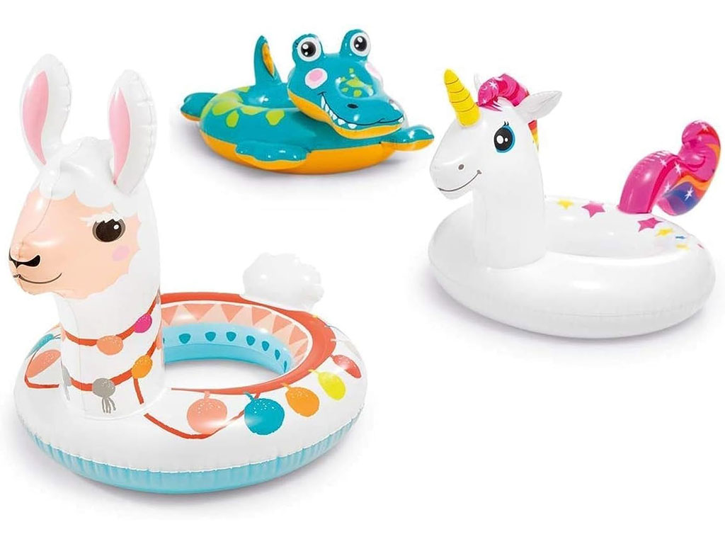 حلقه بادی شنای کودک طرح حیوانات اینتکس intex