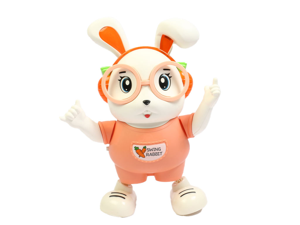 ربات خرگوش عینکی هدفون دار رقاص، موزیکال و چراغدار اسباب بازی
