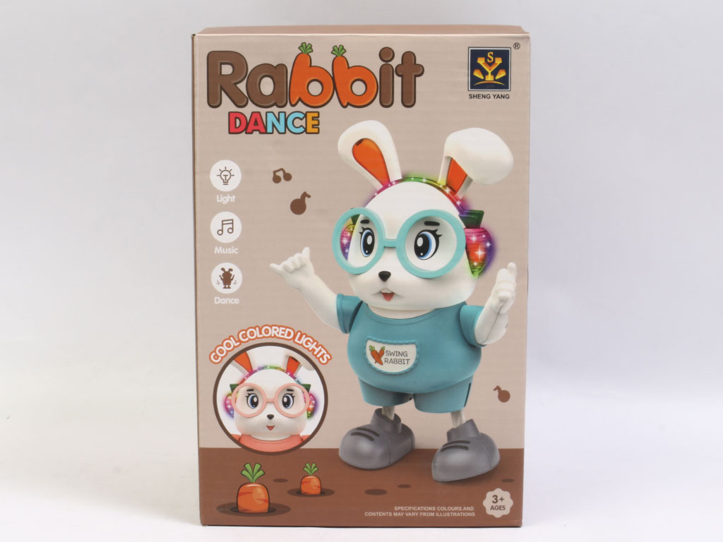 ربات خرگوش عینکی هدفون دار رقاص، موزیکال و چراغدار اسباب بازی