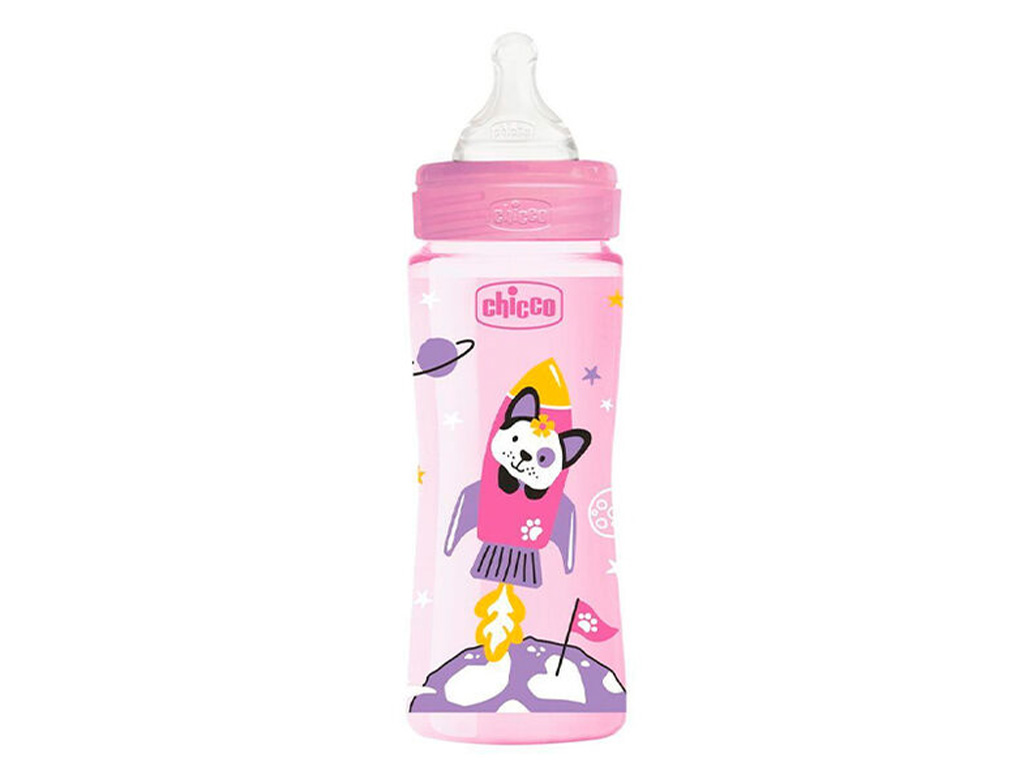شیشه شیر نوزادی آنتی کولیک 330 میلی لیتر بالای 4 ماه مدل ول بینگ Well Being چیکو chicco