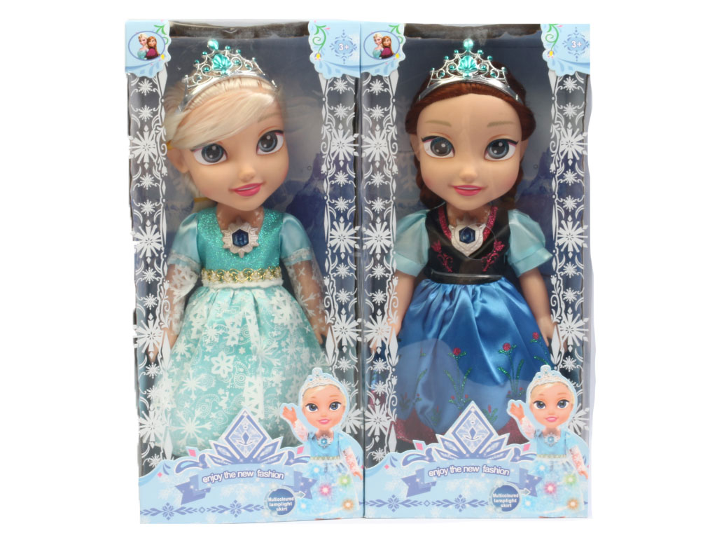 عروسک گوشتی موزیکال  و چراغدار  فروزن طرح آنا و السا (تکی)