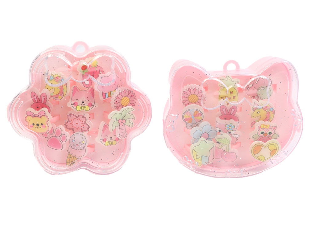 ست انگشتر بچه گانه فانتزی 12 عددی دارای طرح های مختلف