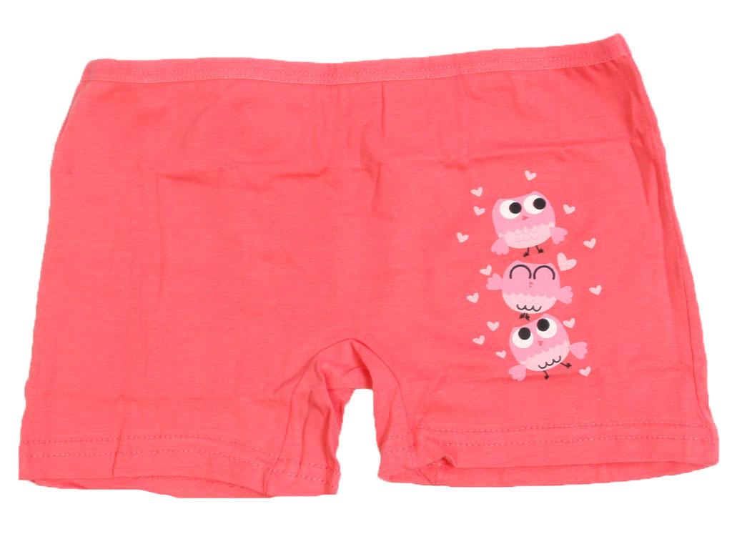 شورت پادار دخترانه صورتی رنگ طرح جغد