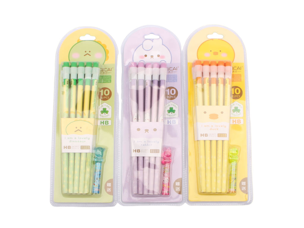 ست 10 عددی مداد پاک کن به همراه سرمدادی