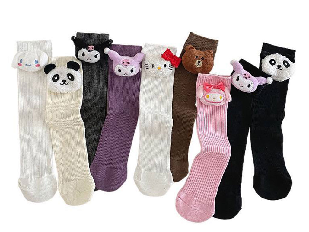 جوراب زیر زانوی عروسکی دخترانه (10-4 سال)