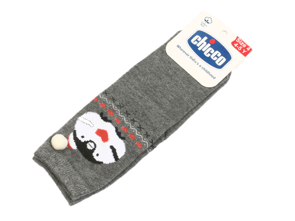 جوراب ساق دار خاکستری رنگ طرح کریسمس