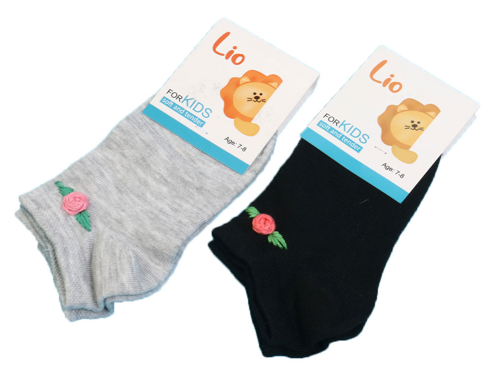 جوراب مچی دخترانه طرح گل برجسته (8-7 سال)