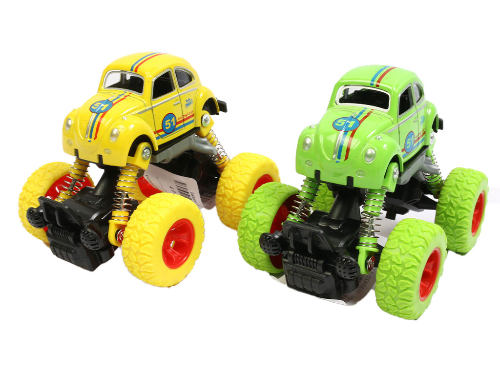 ماشین فلزی عقب کش طرح فولکس و فورد با چرخ های بزرگ اسباب بازی