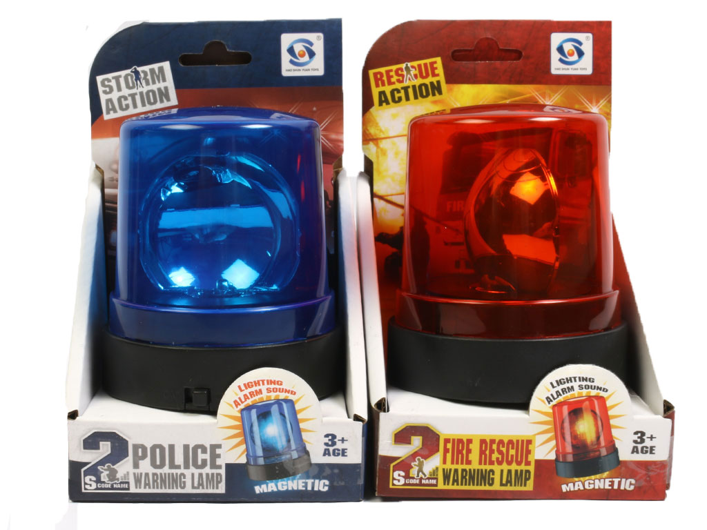 چراغ گردان موزیکال و چراغ دار ماشین پلیس و آتش نشان اسباب بازی