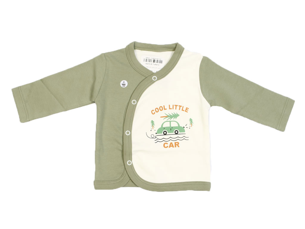 بلوز مانتویی نوزادی پسرانه طرح ماشین بیبی وان baby one