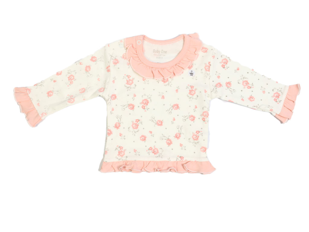 بلوز نوزادی دخترانه مدل گلدار طرح عروس بیبی وان baby one