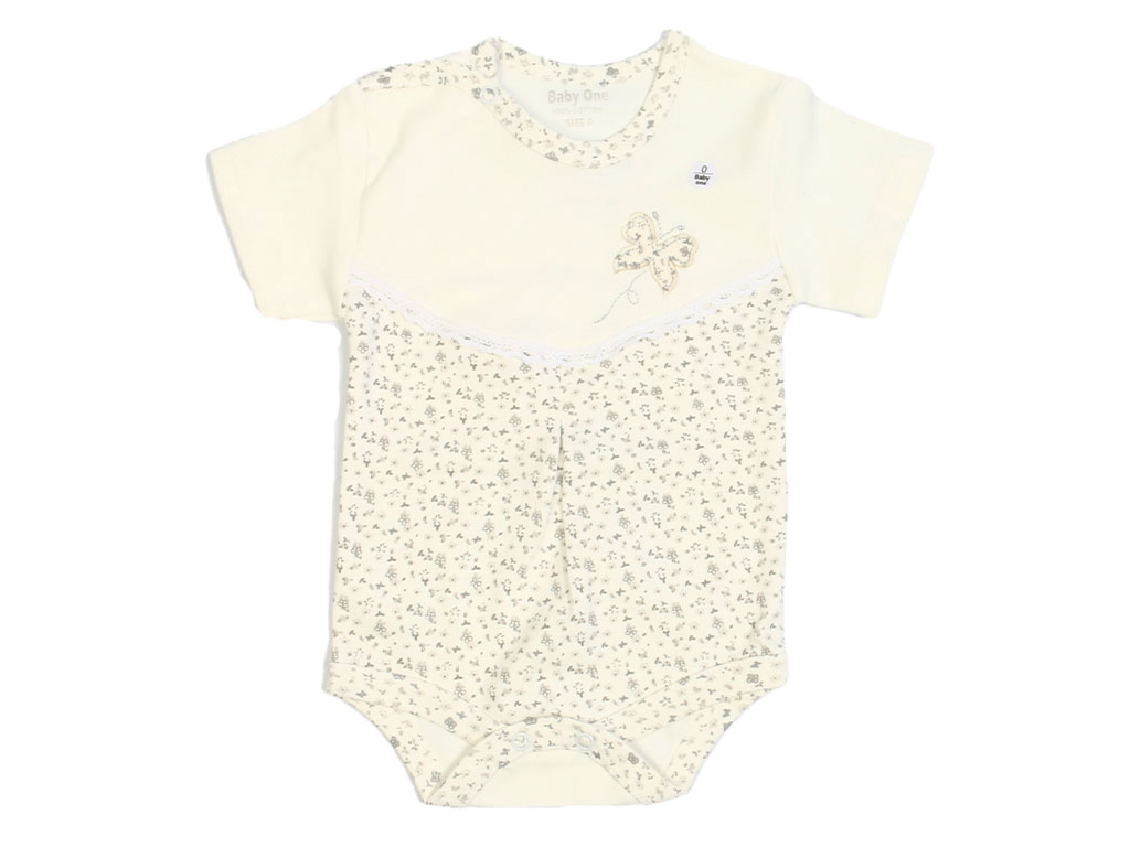 بادی نوزادی دخترانه طرح پروانه بیبی وان baby one