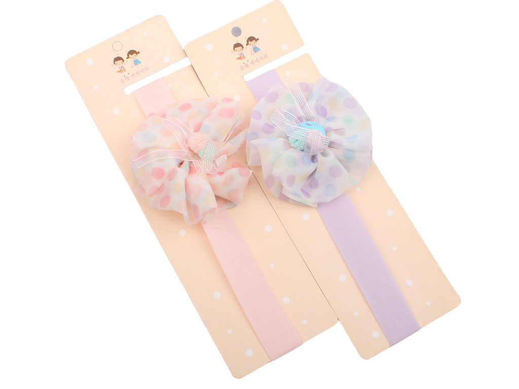 هدبند توری دخترانه با طرح گل (تا 2 سال)