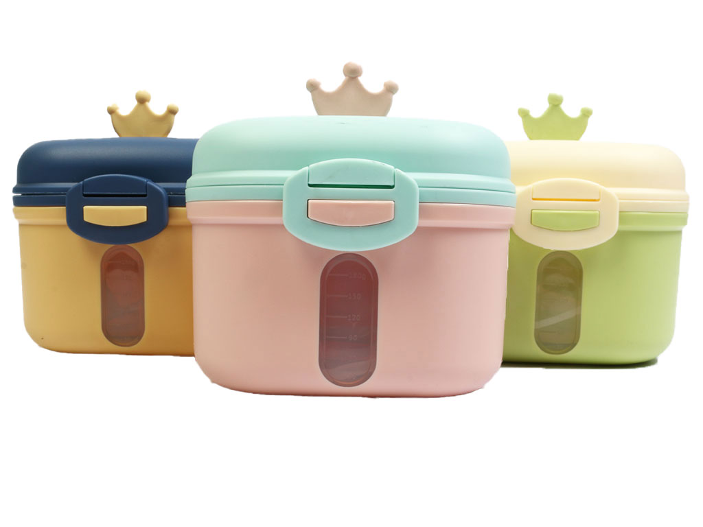 ظرف انبار غذا و شیر خشک پیمانه دار ضد رطوبت با حجم 240 گرم طرح تاج