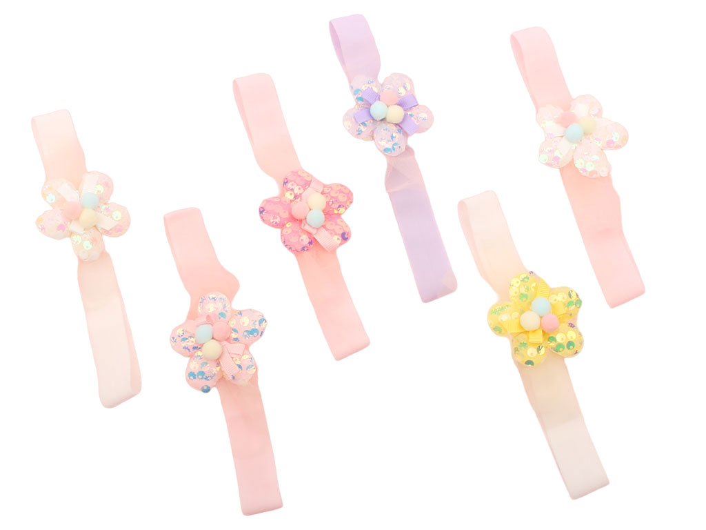 هدبند دخترانه طرح گل و تور (تا 4 سال)