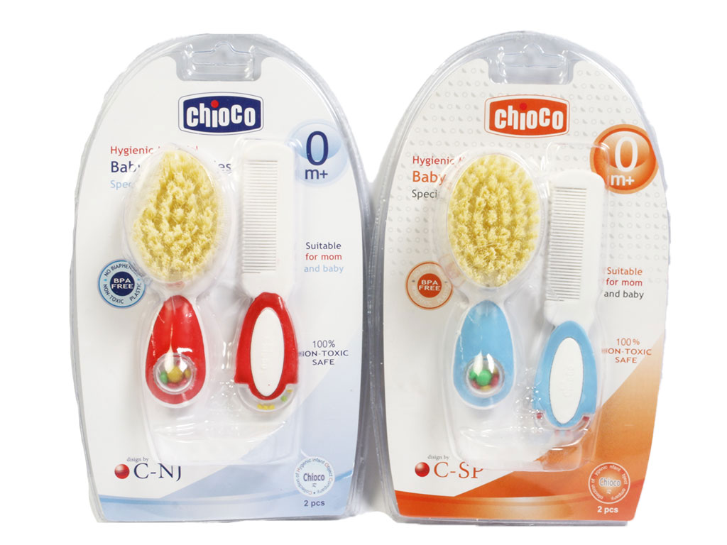 ست شانه و برس نوزادی مدل جغجغه ای چیوکو chioco