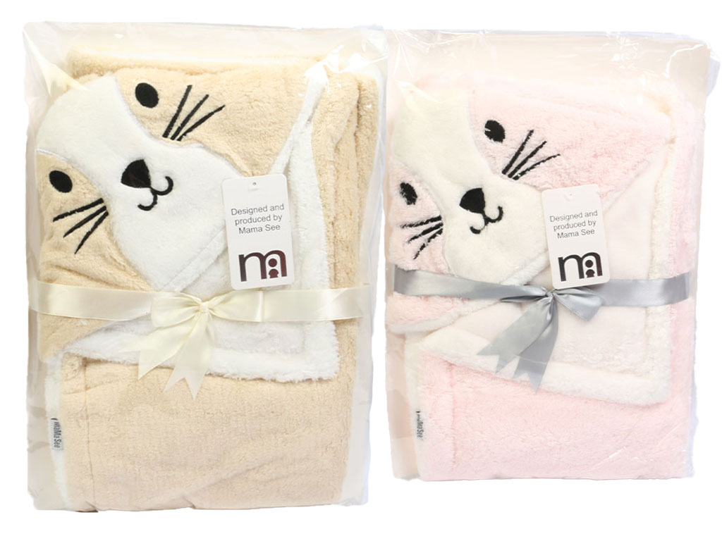 پتو نوزادی پولیشی کلاهدار طرح خرگوش ماما سی Mama See