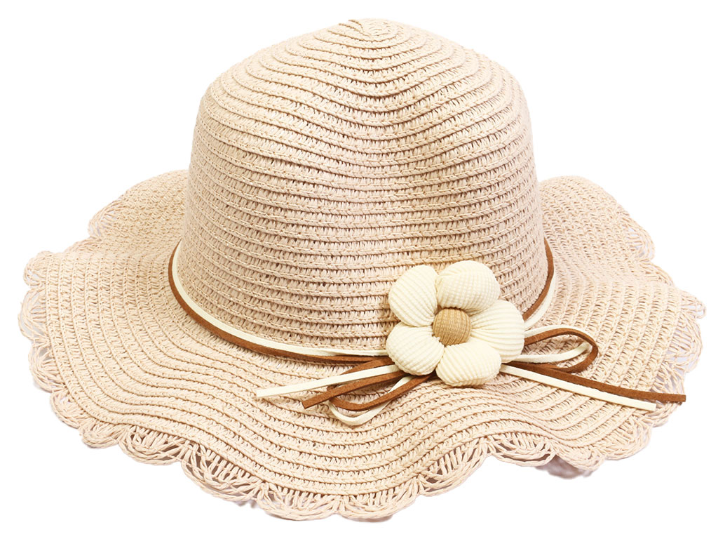 ست کلاه و کیف دخترانه مجلسی حصیری دارای گل تزیینی