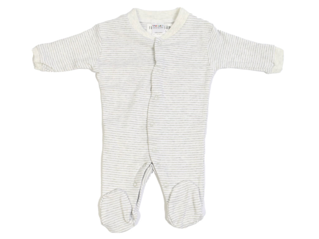 سرهمی جورابدار نوزادی پسرانه طرح راه راه من هز man has