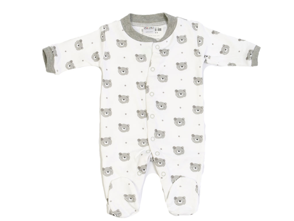 سرهمی جورابدار نوزادی پسرانه طرح خرس من هز man has