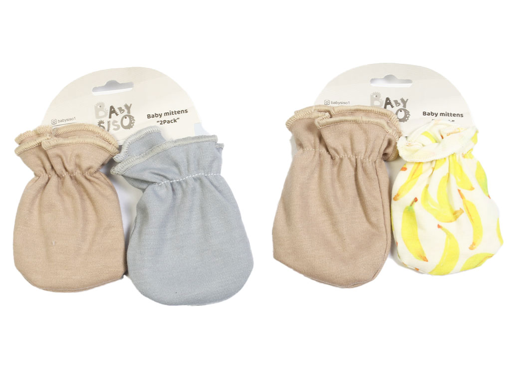 دستکش دو عددی نوزادی طرح دار (3-0 ماه)