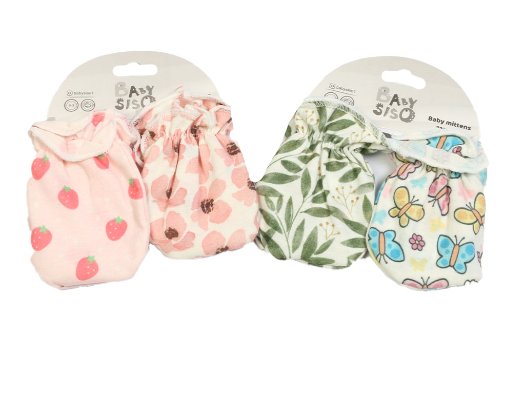 دستکش دو عددی نوزادی طرح دار (3-0 ماه)