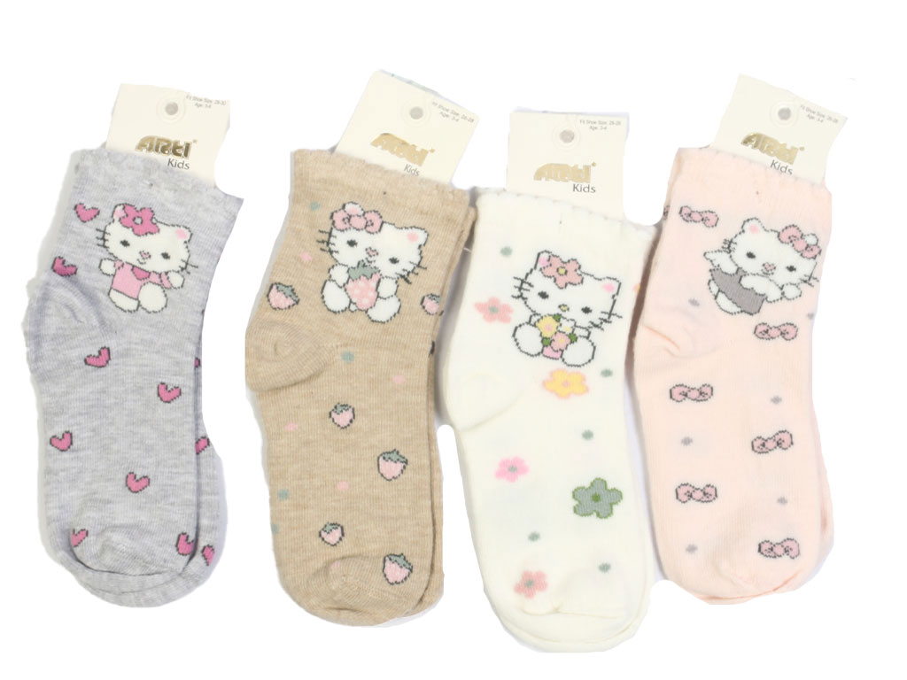 جوراب دخترانه طرح هلوکیتی 4-3 سال آرتی arti