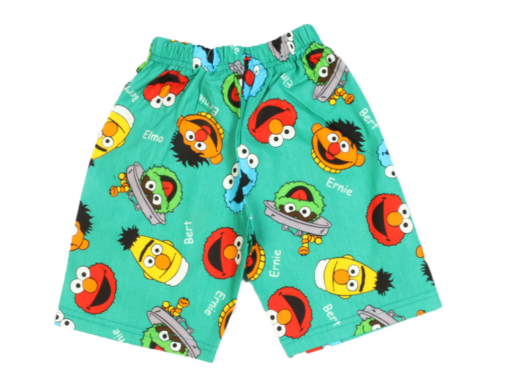 شلوارک کمرکش پسرانه سبز رنگ طرح کارتونی