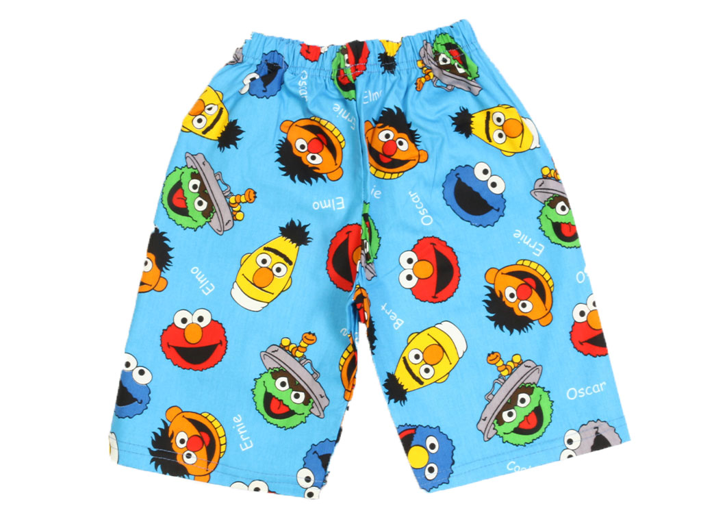 شلوارک کمرکش پسرانه آبی رنگ طرح کارتونی