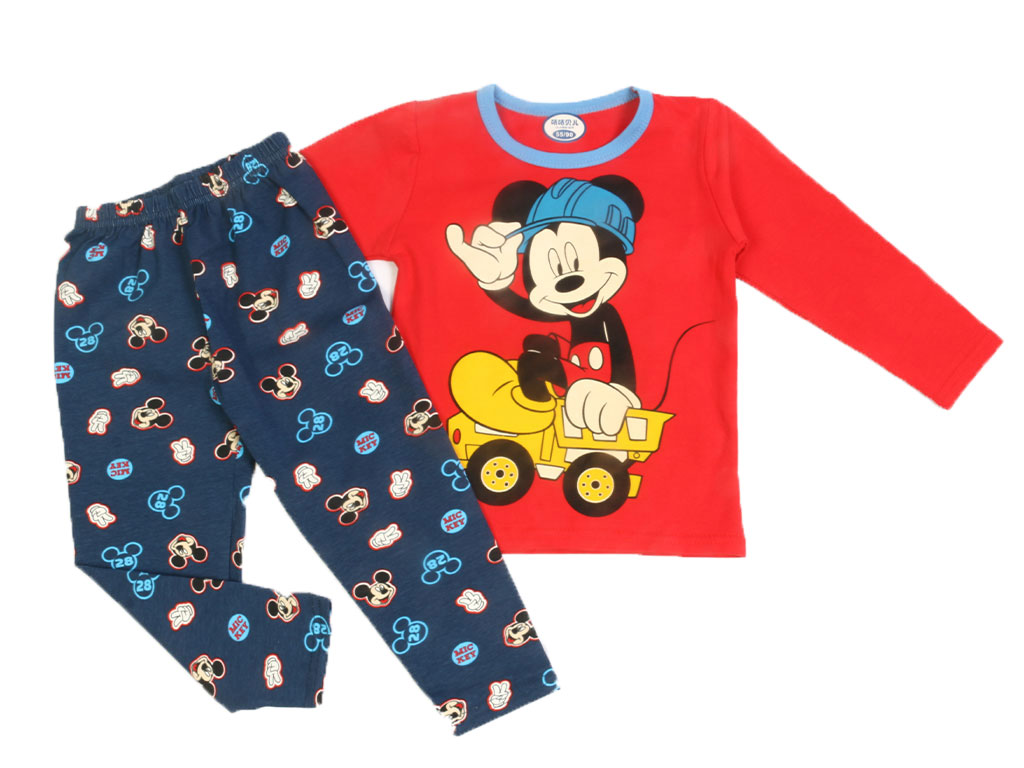 بلوز و شلوار راحتی  پسرانه قرمز رنگ طرح میکی موس