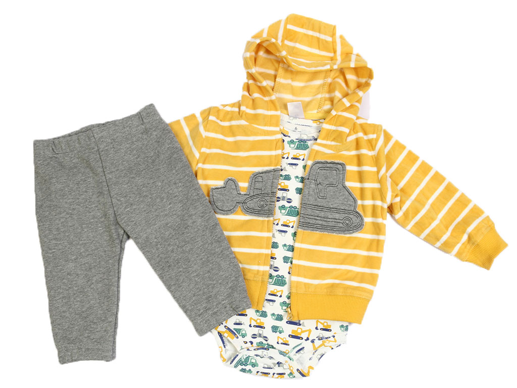 ست سه تکه بادی، شلوار و سویشرت کرکی پسرانه نوزادی کارترز carters