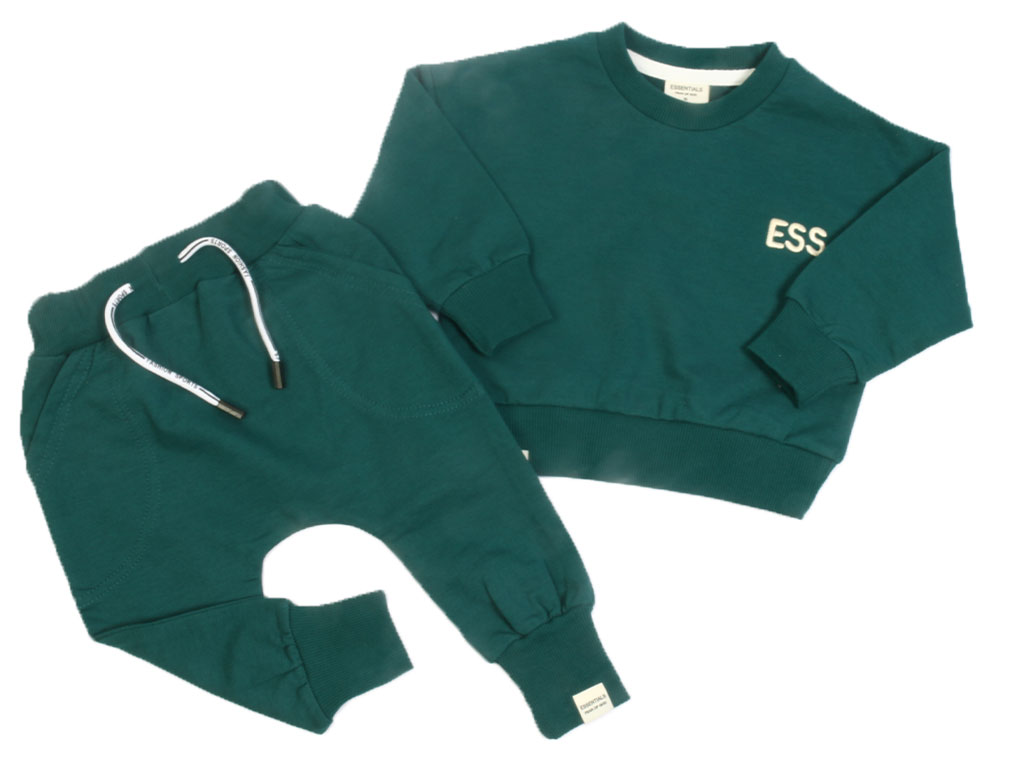 بلوز و شلوار راحتی دورس پسرانه سبز یشمی بیبی اسنشیالز baby Essentials