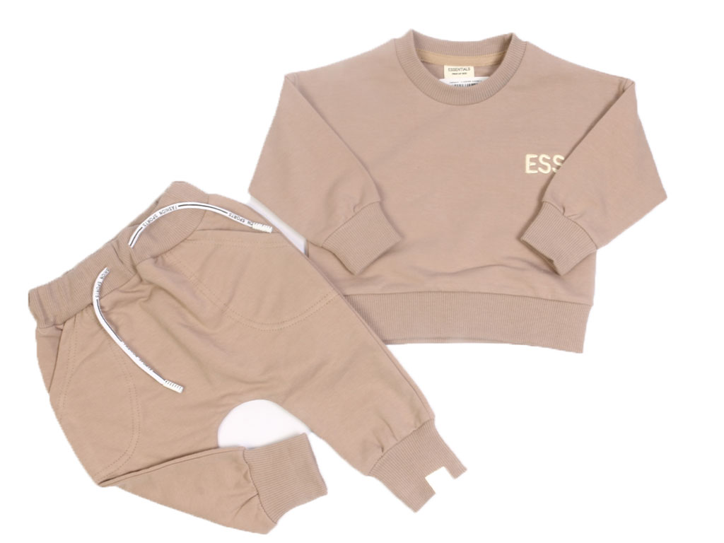 بلوز و شلوار راحتی دورس پسرانه خاکی رنگ بیبی اسنشیالز baby Essentials