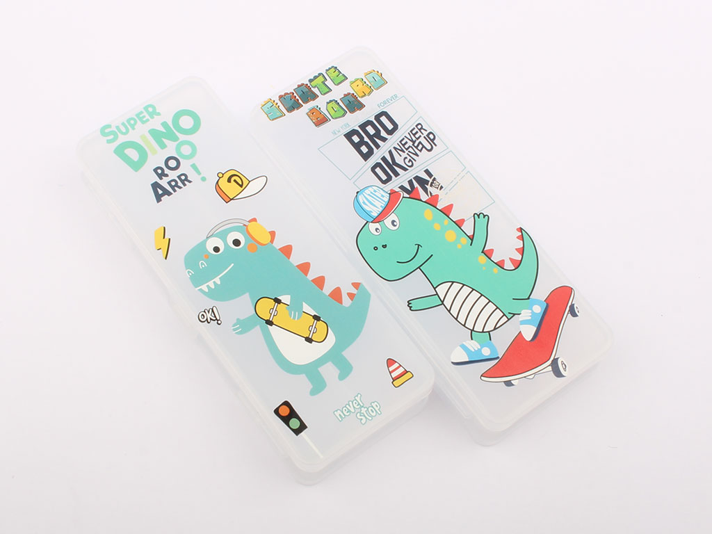 جامدادی کتابی شفاف 2 طرفه طرح دایناسور