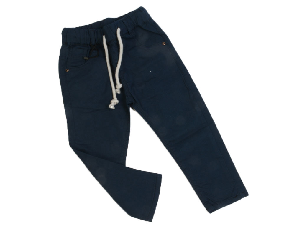 شلوار کتان کمرکش بچگانه سرمه ای رنگ ماسیمو دوتی Massimuo dutti