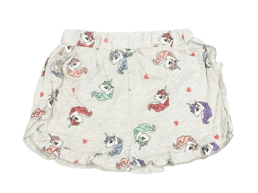 شلوارک دخترانه طوسی رنگ طرح اسب تک شاخ کارلومیکو Karlomico