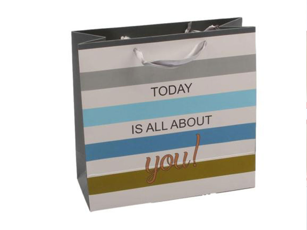 پاکت هدیه طرح راه راه رنگی (سایز متوسط)