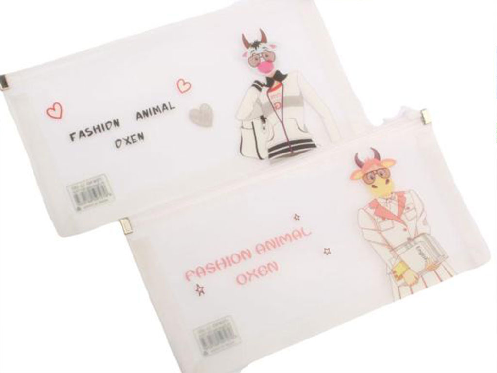 پوشه شفاف زیپ کیپ طرح فانتزی گاو